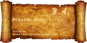 Mikulás Áron névjegykártya